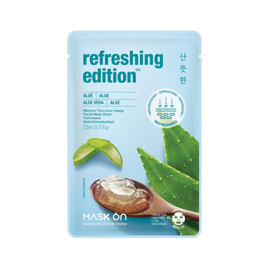 MASK ON Gesichtsmaske mit Aloe Vera, erfrischende Tuchmaske