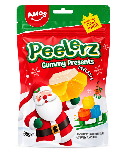Amos Peelerz Gummy Candy Christmas Presents - Strawberry Lemon, 65g