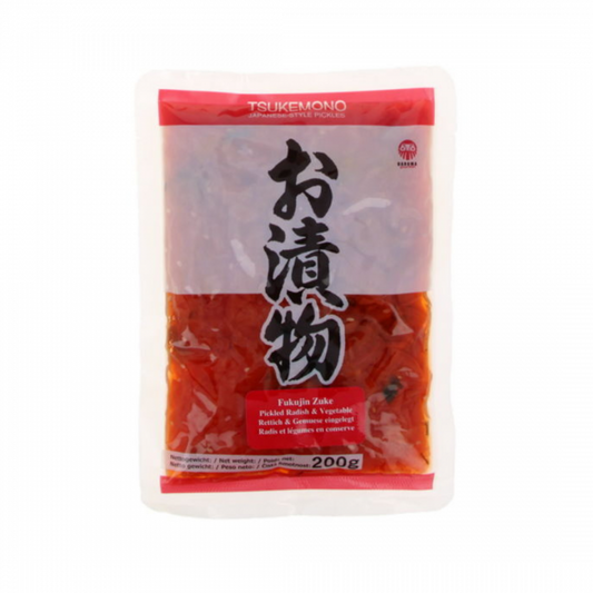 DARUMA GOURMET (K)Fukujinzuke Kobukuro 200g Eingelegte Gurken & Rettich (Ingwer, Perilla, Sesam), geschn. (rot)