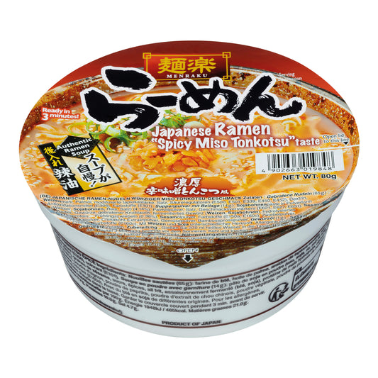 MENRAKU Spicy Tonkotsu Miso Ramen Becher 80g